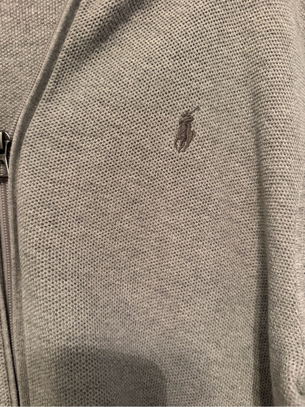 Ralph Lauren Men’s Light Gray Zip-Up Knit Sweater - Picture 3 of 5